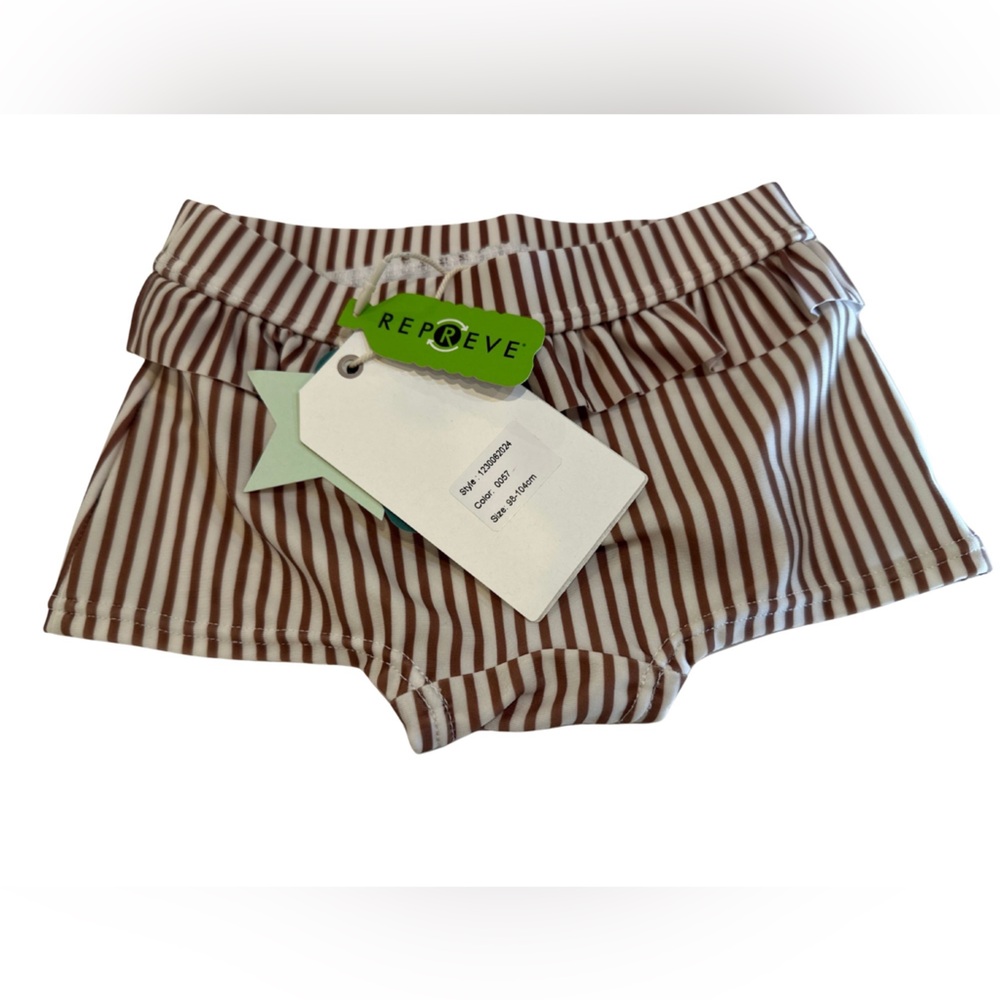 NWT - Kid’s Brown and White Striped Swimwear ( Bottoms only )